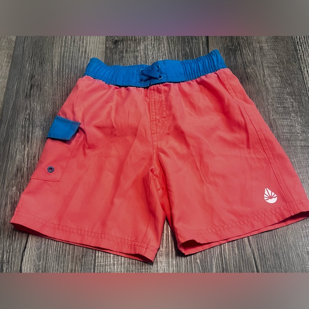 Redish-Pinkish and Blue Boys Swim Shorts